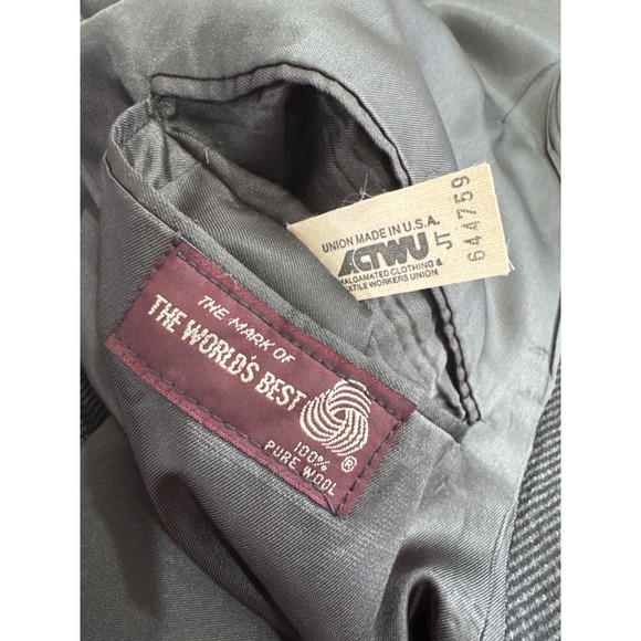 Vintage Bert Pulitzer Gray pure Wool Blazer Jacket Tailored USA‎ Fits 44R to 46R - Picture 13 of 13